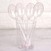 25 pcs Glittered Dinner Spoons - Disposable Tableware
