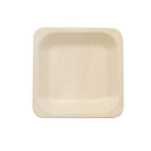 25 pcs Natural Birch Wooden Square Plates Disposable Tableware