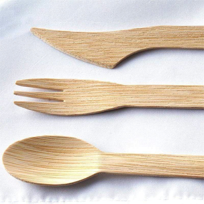 25 pcs Natural Sustainable Bamboo Spoons - Disposable Tableware BIRC_F041