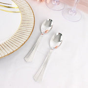 25 pcs Silver Dinner Spoons - Disposable Tableware PLST_YY18_SILV