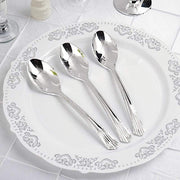 25 pcs Silver Dinner Spoons - Disposable Tableware PLST_YY18_SILV