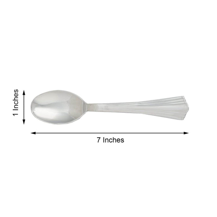 25 pcs Silver Spoons - Disposable Tableware PLST_YY17_SILV