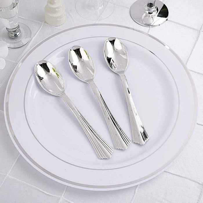 25 pcs Silver Spoons - Disposable Tableware PLST_YY17_SILV