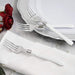 25 pcs Silver with White Handles Disposable Tableware