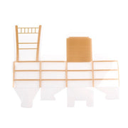 25 Plastic Favor Boxes Chair Shaped Party Gift Holders - Clear and Gold BOX_2X2_CHAIR01_GOLD