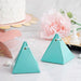 25 Pyramid Wedding Favor Boxes with Satin Ribbons BOX_PYRM_TURQ
