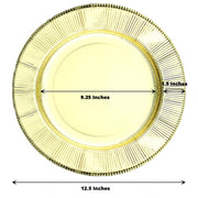25 Round 13" Disposable Paper Charger Plates with Metallic Rim