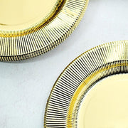 25 Round 13" Disposable Paper Charger Plates with Metallic Rim