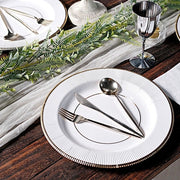 25 Round 13" Disposable Paper Charger Plates with Metallic Rim