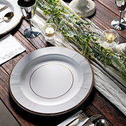 25 Round 13" Disposable Paper Charger Plates with Metallic Rim