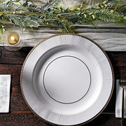 25 Round 13" Disposable Paper Charger Plates with Metallic Rim