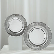 25 Round 13" Disposable Paper Charger Plates with Metallic Rim