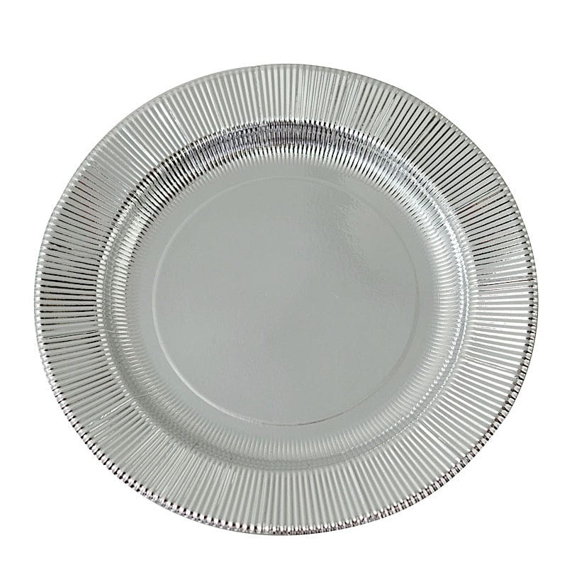 25 Round 13" Disposable Paper Charger Plates with Metallic Rim