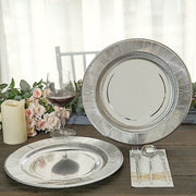 25 Round 13" Disposable Paper Charger Plates with Metallic Rim