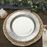 25 Round 13" Disposable Paper Charger Plates with Metallic Rim