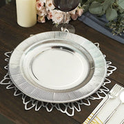 25 Round 13" Disposable Paper Charger Plates with Metallic Rim