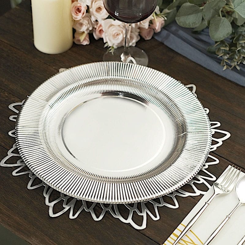 25 Round 13" Disposable Paper Charger Plates with Metallic Rim