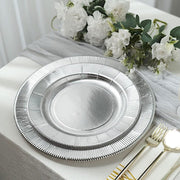 25 Round 13" Disposable Paper Charger Plates with Metallic Rim