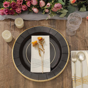 25 Round 13" Disposable Paper Charger Plates with Metallic Rim