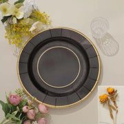 25 Round 13" Disposable Paper Charger Plates with Metallic Rim