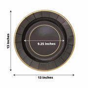 25 Round 13" Disposable Paper Charger Plates with Metallic Rim