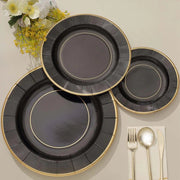 25 Round 13" Disposable Paper Charger Plates with Metallic Rim