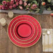 25 Round 13" Disposable Paper Charger Plates with Metallic Rim