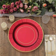 25 Round 13" Disposable Paper Charger Plates with Metallic Rim