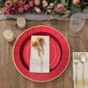 25 Round 13" Disposable Paper Charger Plates with Metallic Rim