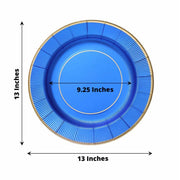25 Round 13" Disposable Paper Charger Plates with Metallic Rim