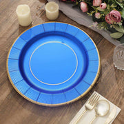 25 Round 13" Disposable Paper Charger Plates with Metallic Rim