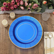 25 Round 13" Disposable Paper Charger Plates with Metallic Rim