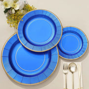 25 Round 13" Disposable Paper Charger Plates with Metallic Rim