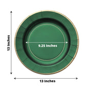 25 Round 13" Disposable Paper Charger Plates with Metallic Rim