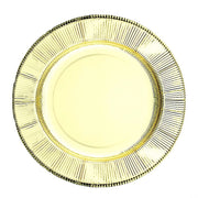 25 Round 13" Disposable Paper Charger Plates with Metallic Rim DSP_CHRG_R0011_GOLD