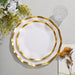 25 Round 8" Black with Gold Wavy Rim Salad Plates - Disposable Tableware