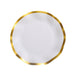 25 Round 8" Black with Gold Wavy Rim Salad Plates - Disposable Tableware DSP_PPR0018_8_WHGD