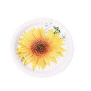25 Round Paper Plates with Sunflower Design - Disposable Tableware DSP_PPR0006_7_SUN