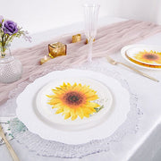 25 Round Paper Plates with Sunflower Design - Disposable Tableware DSP_PPR0006_7_SUN