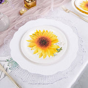 25 Round Paper Plates with Sunflower Design - Disposable Tableware DSP_PPR0006_7_SUN