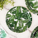 25 Round Paper Plates with Tropical Leaves Design - Disposable Tableware DSP_PPR0007_7_GRN