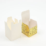 25 Sequin Glittered Favor Boxes with Ribbon Mini Gift Holders - Gold and White BOX_2X2_GLIT01_GOLD