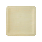 25 Square 9" Natural Poplar Wood Dinner Plates - Disposable Tableware BIRC_P007_9