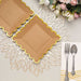 25 Square Natural Paper Salad Dinner Plates with Gold Scalloped Rim - Disposable Tableware