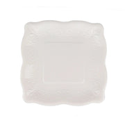25 Square Paper Dessert Dinner Plates Scroll Design Rim - Disposable Tableware