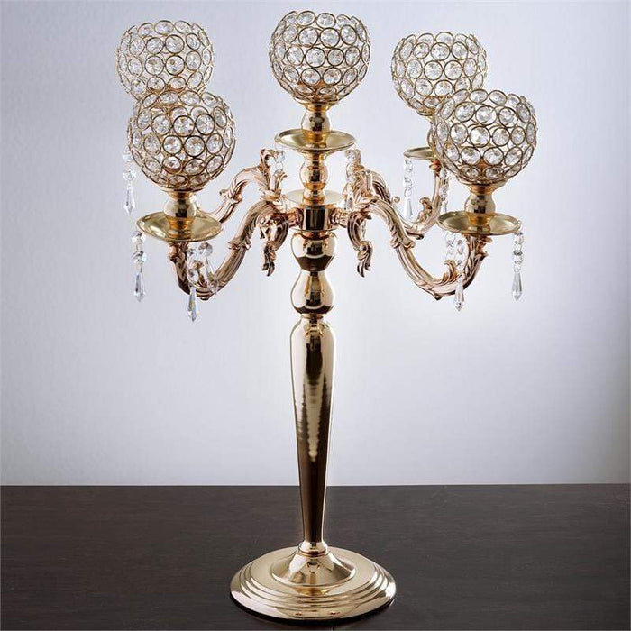25" tall Candelabra Candle Holder Centerpiece CHDLR_CAND_009_GOLD