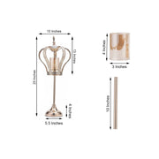 25" tall Metal Crown Stand with Glass Votive Candle Holder - Gold CHDLR_CAND_031_M_GOLD