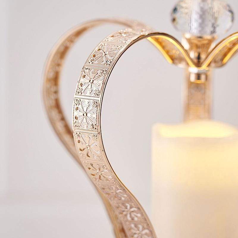 25" tall Metal Crown Stand with Glass Votive Candle Holder - Gold CHDLR_CAND_031_M_GOLD