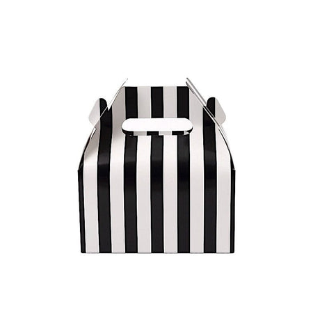 25 Tote Party Favor Boxes Party Treats Candy Gift Holders BOX_6X5_TOTE04_WHBK