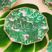 25 Tropical Leaves Decagonal Salad Dinner Paper Plates - Disposable Tableware